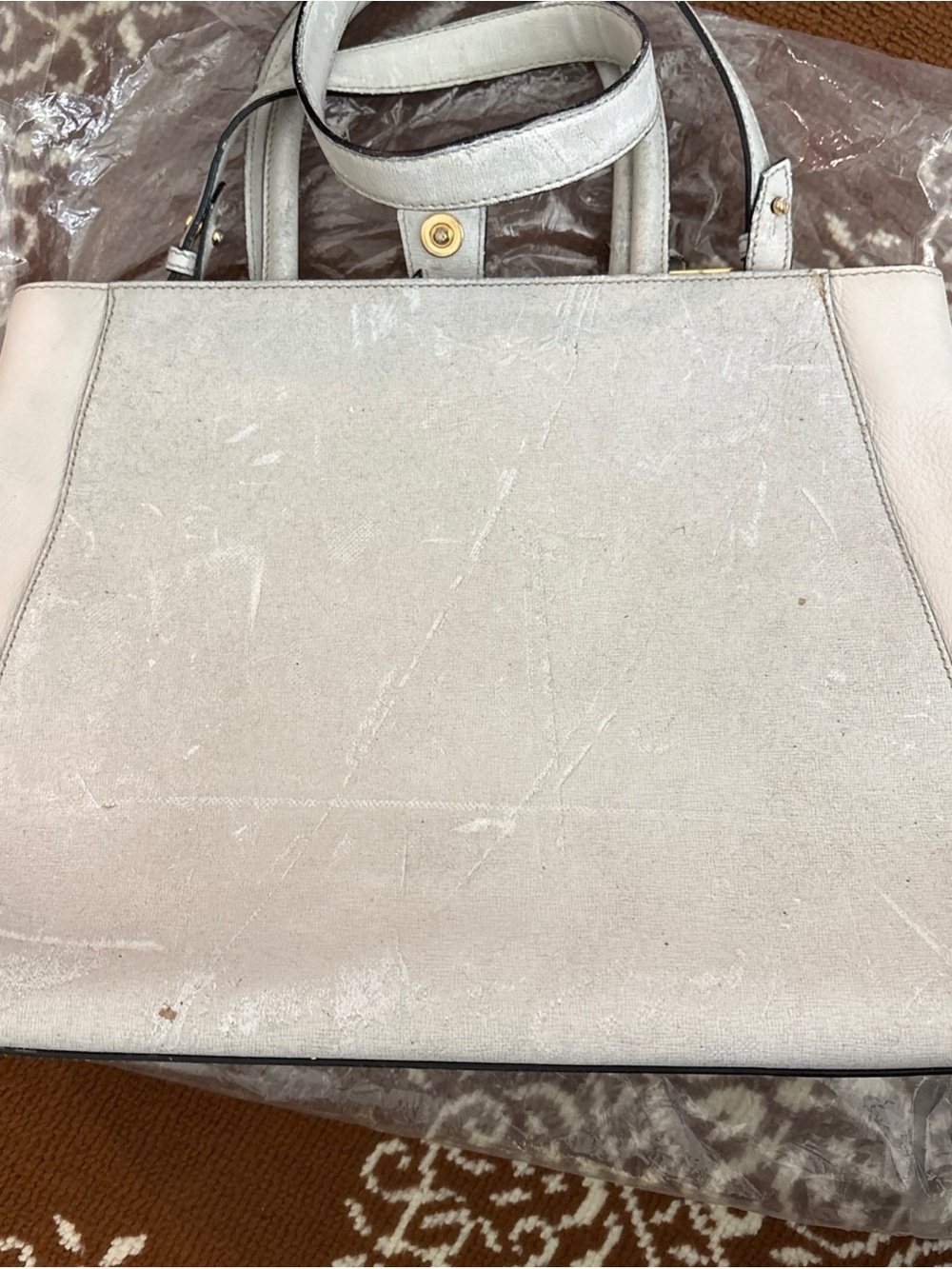 Fendi 2Jours White Leather Tote Bag - Picture 2 of 13